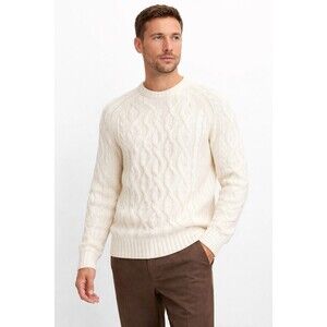 Everlane Luxe Merino Cable Knit Sweater Bone Size M NWT Quiet Luxury  Minimalist